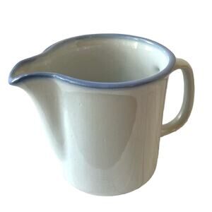 Tulowice Pale Blue Gray Vintage Stoneware Pitcher, Poland, Creamer, Serveware